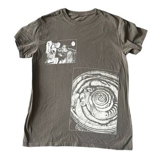 Junji Ito dark grey Uzamaki manga/anime tshirt.